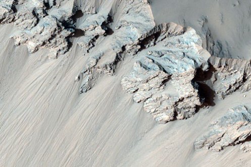 Columnar Jointing in Wall of Impact Crater
